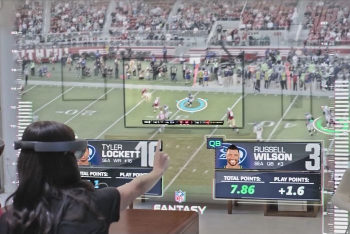 Person watching sports with the VR