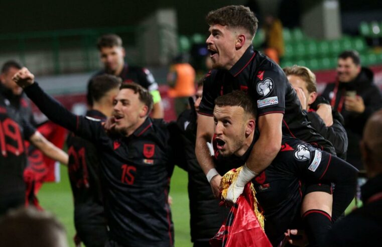 Albania Squad Celebrating Goal